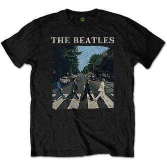 Pánské třičko The Beatles: Abbey Road & Logo (XL) černé bavlna