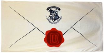 Osuška - ručník Harry Potter: Letter of Acceptance - Dopis o přijetí (75 x 150 cm) béžová bavlna