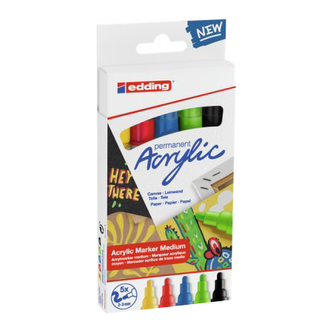 Fix popisovač akrylový Edding e-5100/5 M Basic set 5ks