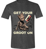 Pánské tričko Marvel|Guardians of the Galaxy 2|Strážci galaxie: Get Your Groot On (2XL) šedé bavlna