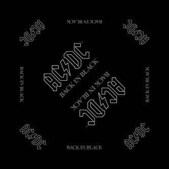 Multifunkční šátek AC/DC: Back In Black (55 x 55 cm) černý bavlna