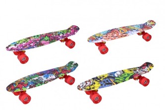 Skateboard - pennyboard 56cm nosnost 70kg kovové osy 4 barvy v sáčku