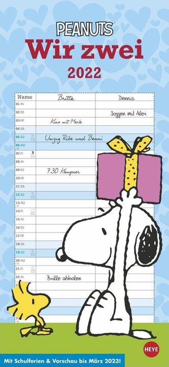 Peanuts Planer für zwei - Kalender 2022