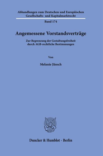 Angemessene Vorstandsverträge.