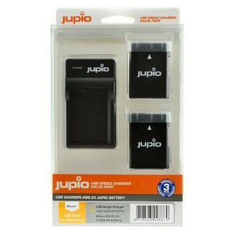Set Jupio 2x  EN-EL14(A) 1100mAh + USB Nabíječka