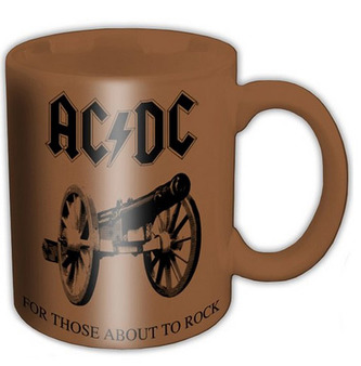 Hnědý keramický hrnek AC/DC: For Those About To Rock (objem 350 ml) hnědý