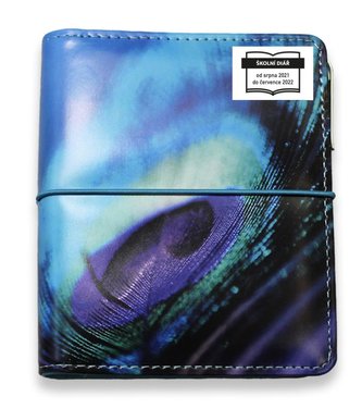 Diář školní UNI Paví peří kroužkový S s vyměnitelným kalendáriem 2022 - Školní diáře 2021-2022