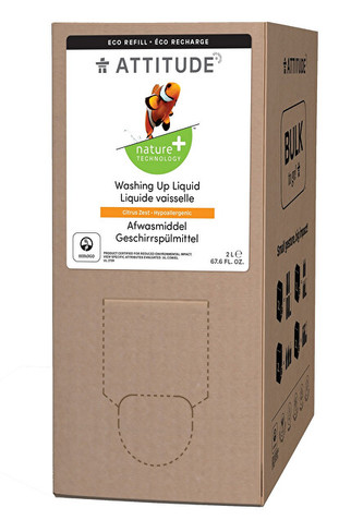 ATTITUDE Prostředek na mytí nádobí ATTITUDE s vůní citronové kůry - náhradní kanystr 2 l