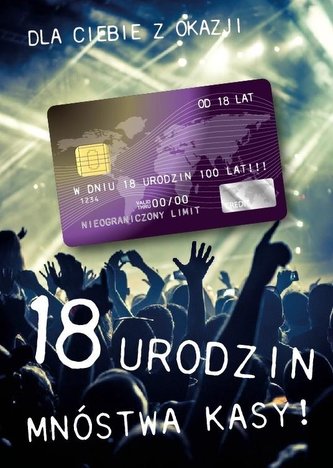 Karnet Urodziny Osiemnastka Gift-M-07