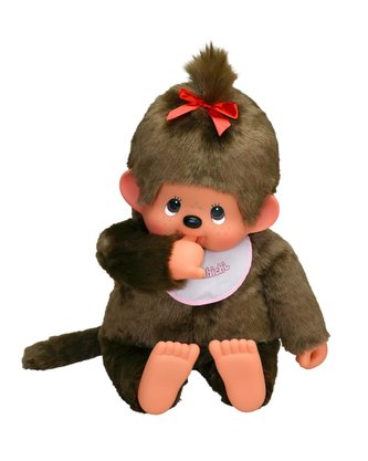 Monchhichi 80cm - holka s mašlí (Mončiči)