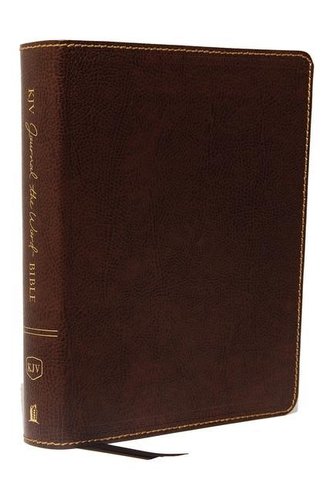 KJV, Journal the Word Bible, Bonded Leather, Brown, Red Letter Edition, Comfort Print: Reflect, Journal, or Create Art Next to Y