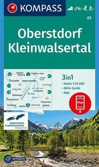 KOMPASS Wanderkarte Oberstdorf, Kleinwalsertal 1:25 000
