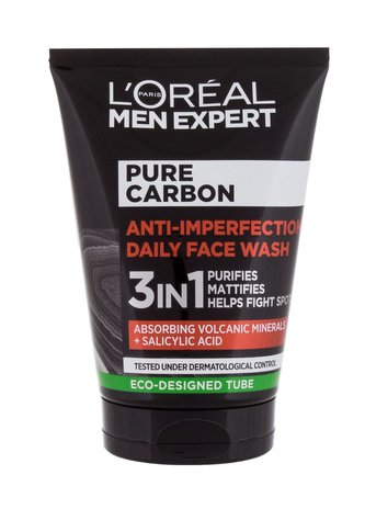 L´Oréal Paris Men Expert Čisticí gel Pure Carbon Anti-Imperfection 100 ml 3in1 pro muže
