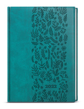 Týdenní diář A5 Vivella s ražbou tyrkys Louka