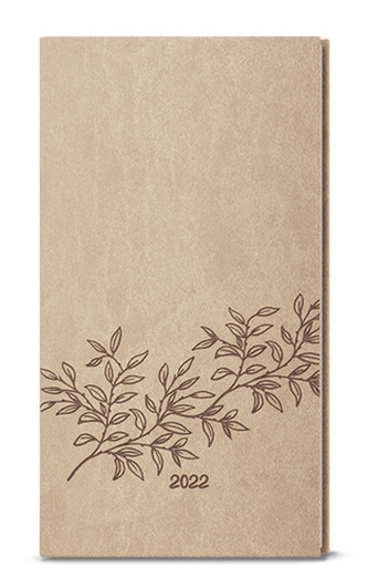 Kapesní týdenní diář Vivella s ražbou béžová Větvička