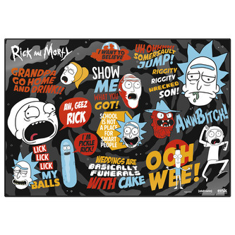 Podložka na stůl Rick And Morty: Koláž (49,5 cm x 34,5 cm)