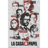 Plakát La Casa De Papel|Papírový dům: Characters (61 x 91,5 cm) 150 g