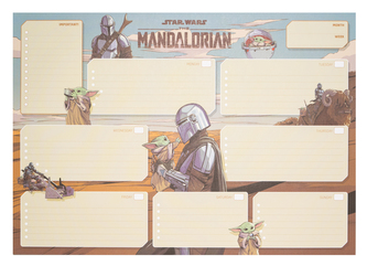 Stolní plánovací blok A3 Star Wars|Hvězdné války: TV Seriál The Mandalorian (42 x 29,7 cm)
