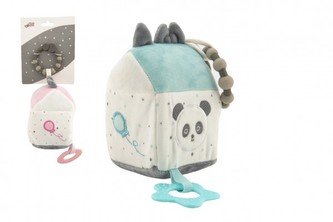 Kostka závěs na postýlku/kočárek plyš 2 barvy