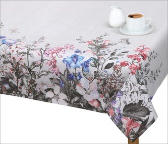 Ubrus EMA - luční kvítí - šedá bordura - 135x120 cm