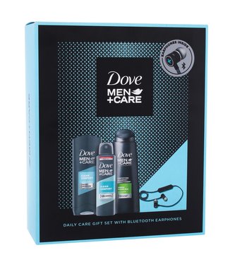 Dove Men + Care sprchový gel Men + Care Clean Comfort 250 ml + šampon 2in1 Men + Care Fresh & Clean 250 ml + antiperspirant Men + Care Clean Comfort 150 ml + sluchátka