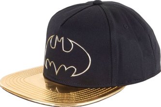 Kšiltovka - čepice snapback DC Comics|Batman: Logo a zlatý kšilt (universální) černá