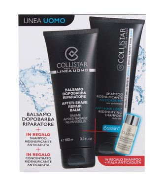 Collistar Linea Uomo balzám po holení Linea Uomo After-Shave Repair Balm 100 ml + šampon Anti-Hair Loss Redensifying Shampoo 100 ml + koncentrát proti vypadávaní vlasů Anti-Hair Redensifying Concentrate 6 ml