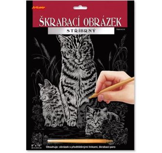 ArtLover Sada Škrabací obrázek - stříbrný 20,3 x 25,4 cm/mix 3 motivů