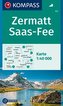 KOMPASS Wanderkarte Zermatt, Saas-Fee