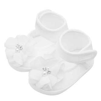 Kojenecké capáčky New Baby saténové bílé 3-6 m flower - velikost 3-6 m