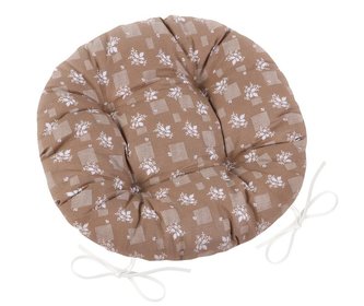 Sedák Adéla prošívaný kulatý - hnědý kvítek - průměr 40 cm