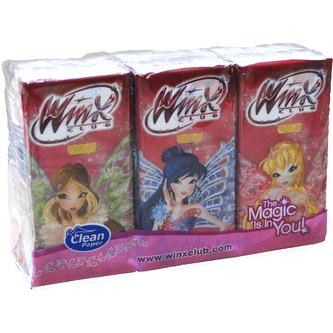Kapesníky Winx s potiskem 4 vrstvé, folie 6 ks