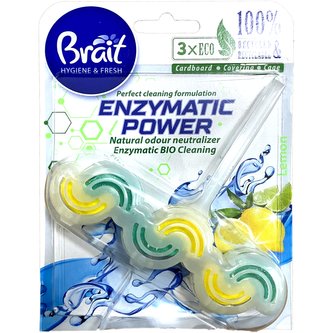 Brait kostka do WC ENZYMATIC power Lemon 45 g