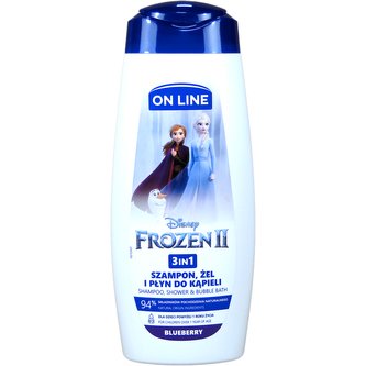 On line kids 3v1 šampon, pěna a sprchový gel Disney Frozen II 400 ml