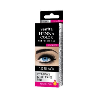 Henna barva na obočí a řasy GEL černá