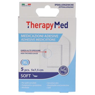 Therapy Med náplast prodyšná hypoalergenní s gázou 5 ks 5x7,5 cm