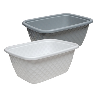 Vanička plast 32x22x43cm/bílá,šedá