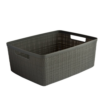 Košík JUTE obdélník M 12L 36x28x15cm šedá