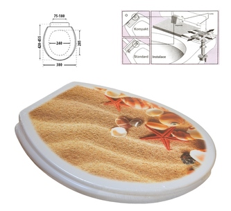 WC deska hvězdice písek