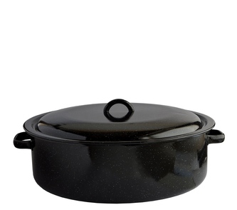 Kastrol s poklicí smalt černý 43 cm 20 L