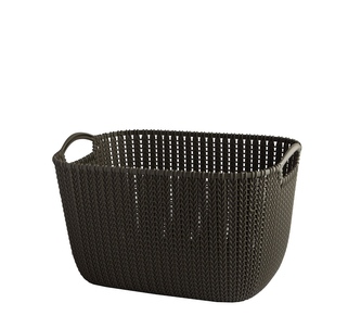Košík KNIT obdélník 8L hnědý 29x22x16cm