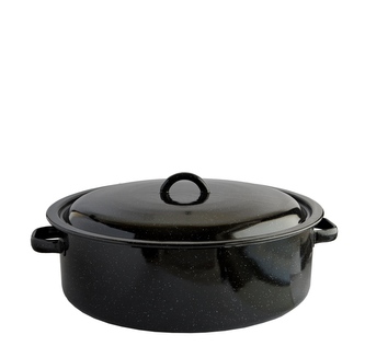 Kastrol s poklicí smalt černý 38 cm 14 L