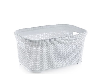 Koš na čisté prádlo 38l reliéf bílý 50x32x25