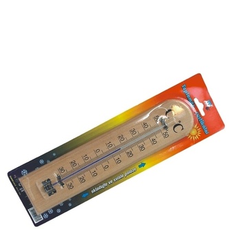 Teploměr pokojový rustikální dřevěný malý 20cm