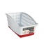 Košík plast bílý/červené lemování/14,5x14,5x27cm