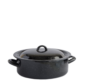 Kastrol s poklicí smalt černý 26 cm 4,5 L