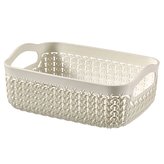 Curver Knit pletený plastový košík krémový 19x14cm
