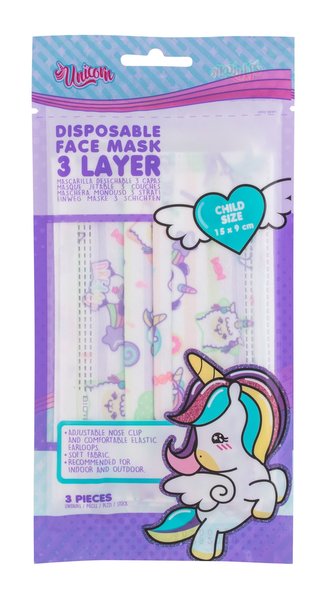 Eau My Unicorn Eau My Unicorn Rouška a respirátor 3 ks pro děti