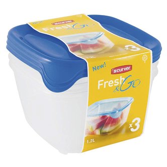 Curver Fresh&Go sada misek na uchování potravin, 3x1200ml