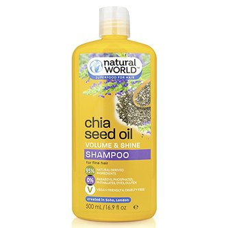 NATURAL WORLD Chia Seed vlasový šampón pro lesk a objem 500ml